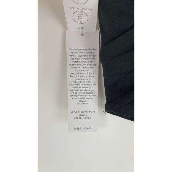 Seaav Athletics Mesh Sports Bra Top Womens Large Black New Athleisure - Picture 9 of 10